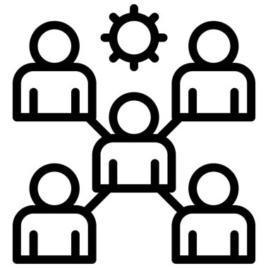 Virüs vakaları kümeleri vektör illüstrasyonu, çizgi tasarım simgesi