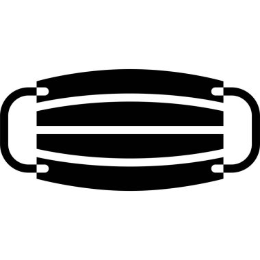 Cerrahi maske vektör illüstrasyonu, katı tasarım simgesi