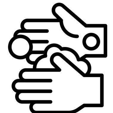 El yıkama vektörü illüstrasyonu, satır tasarımı simgesi