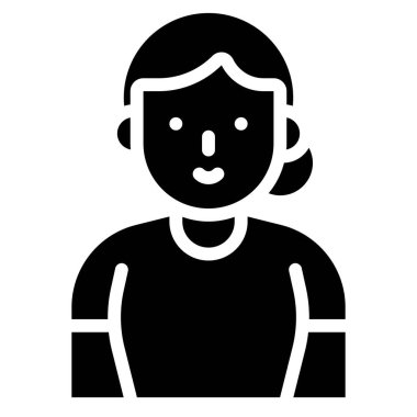 Yaşlı kadın vektör çizimi, katı tasarım simgesi