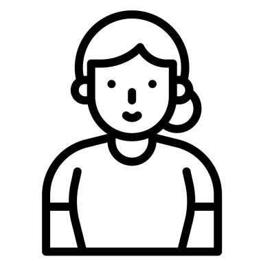 Yaşlı kadın vektör illüstrasyonu, çizgi tasarım simgesi