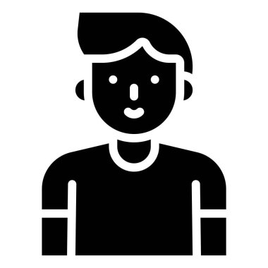 İnsan avatar vektör çizimi, katı tasarım simgesi