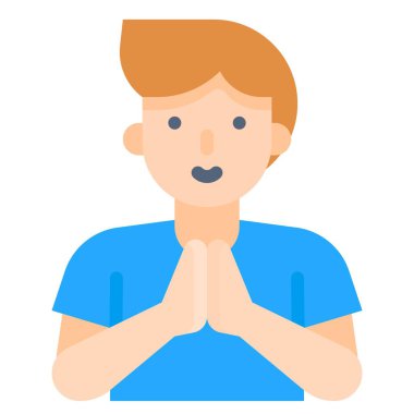 Elleri birleştirerek selamlama vektör illüstrasyonu, düz tasarım simgesi