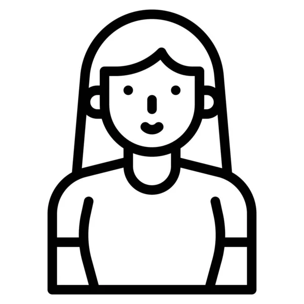 Векторная Иллюстрация Женского Аватара Иконка Дизайна Линии — стоковый вектор