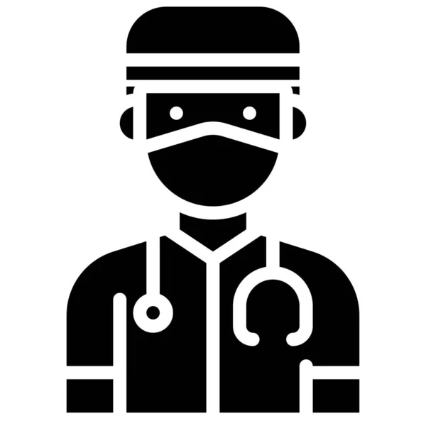 Medical Staff Vector Illustration Solid Design Icon — 스톡 벡터