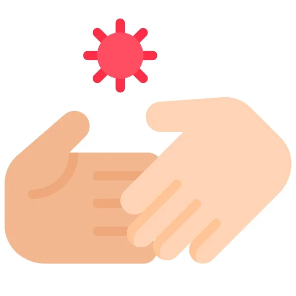 Handshake Virus Símbolo Vector Ilustración Icono Diseño Plano — Archivo Imágenes Vectoriales