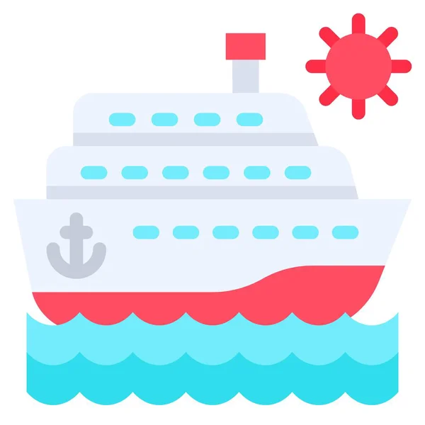 Cruceros Vector Ilustración Icono Diseño Plano — Vector de stock