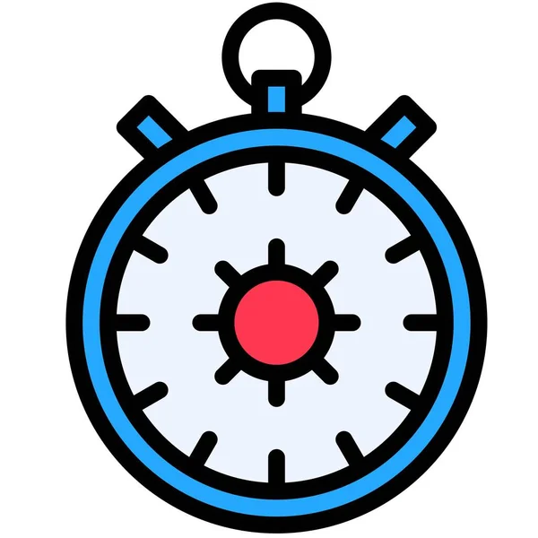 Stopwatch Coronavirus Symbol Vector Illustration Filled Design Icon — Stock Vector