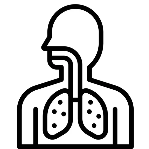 Virus Pneumonia Vector Illustration Line Design Icon — Stock Vector