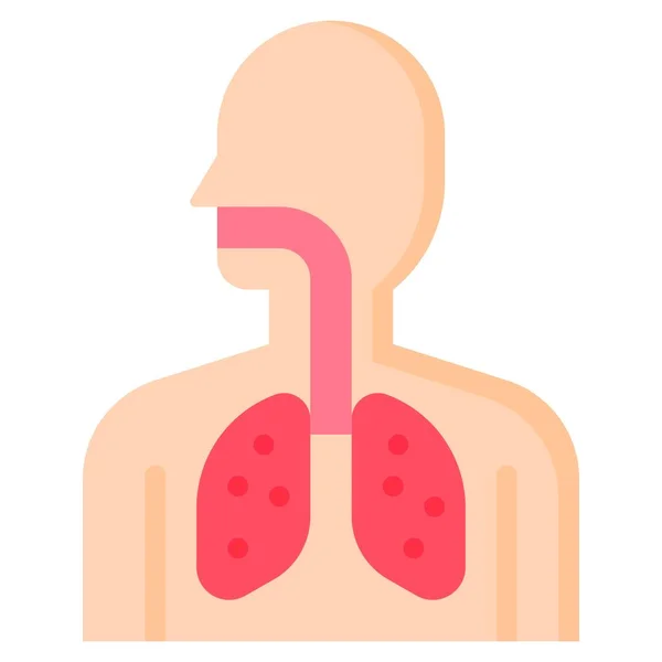 Illustration Vectorielle Virus Pneumonie Icône Design Plat — Image vectorielle