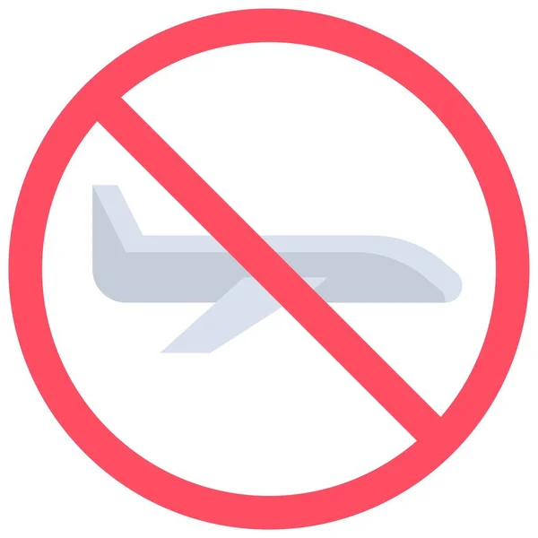 Flight Cancellation Vector Illustration Flat Design Icon — Stock Vector