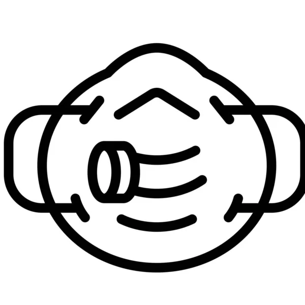 Ilustración Vectorial Máscara N95 Icono Diseño Línea — Vector de stock