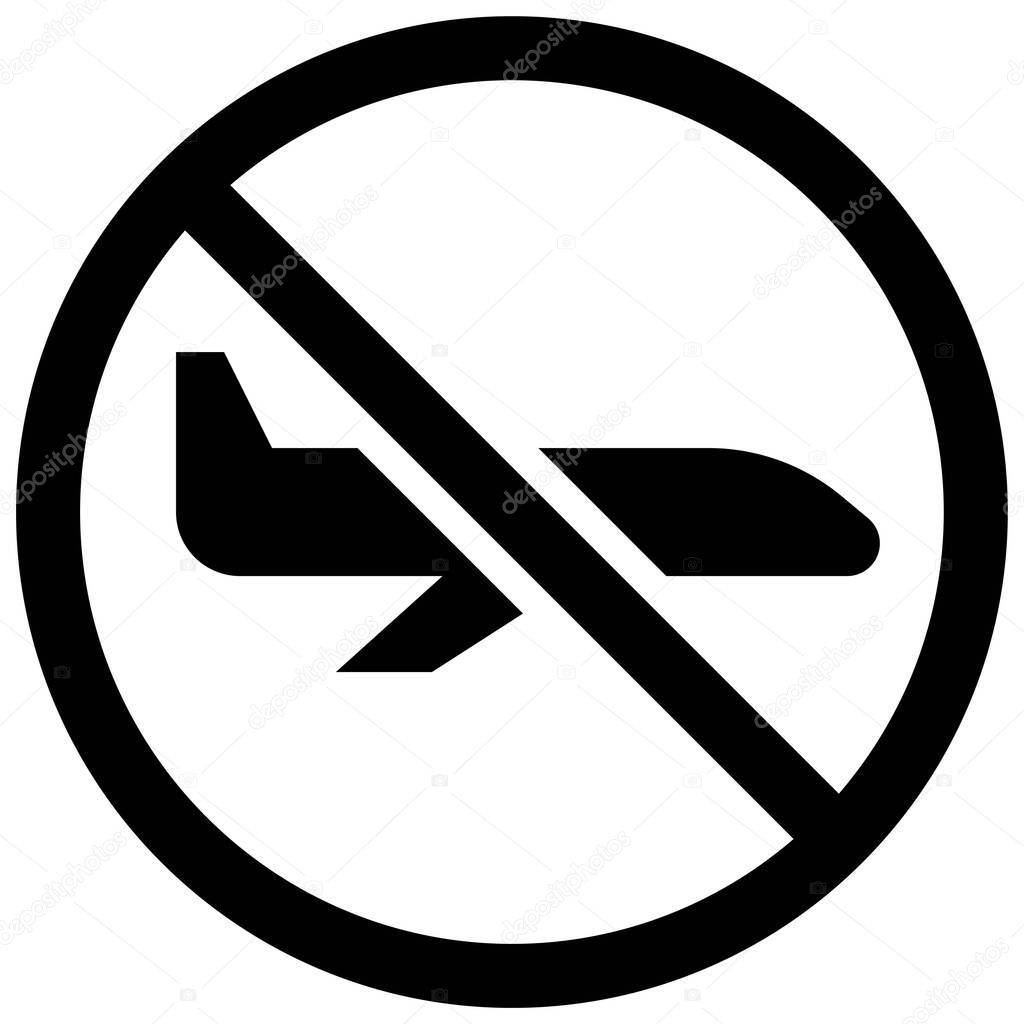 Flight cancellation vector illustration, solid design icon