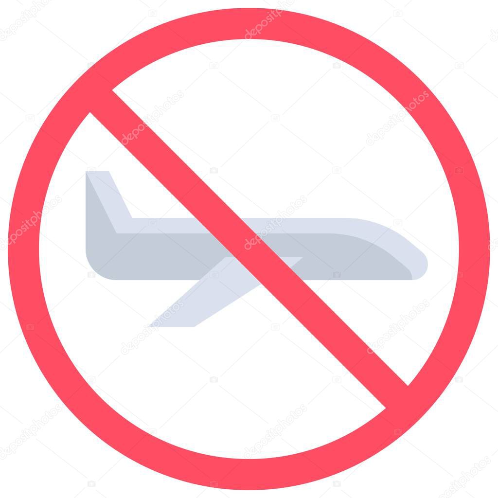 Flight cancellation vector illustration, flat design icon