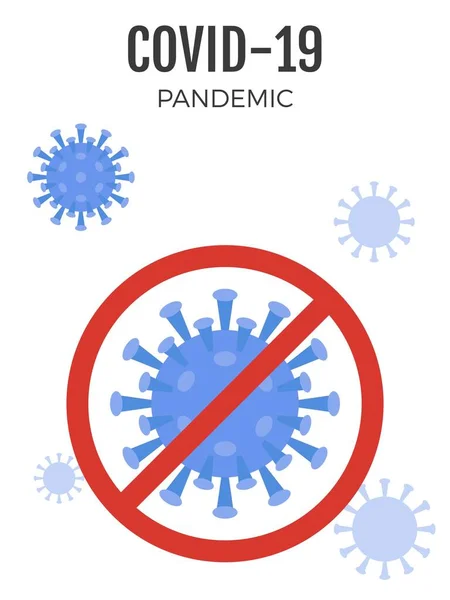 Pas Symbole Coronavirus Illustration Vectorielle Liée Pandémie Covid — Image vectorielle