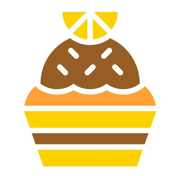 Cupcake Oder Muffin Vektor Illustration Gebackene Gute Flache Stil Symbol — Stockvektor