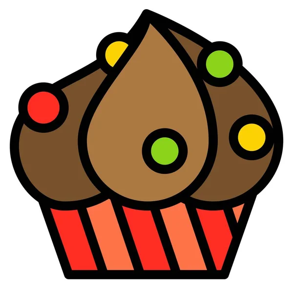 Cupcake Muffin Vector Illustration Baked Good Filled Style Icon — Stock Vector