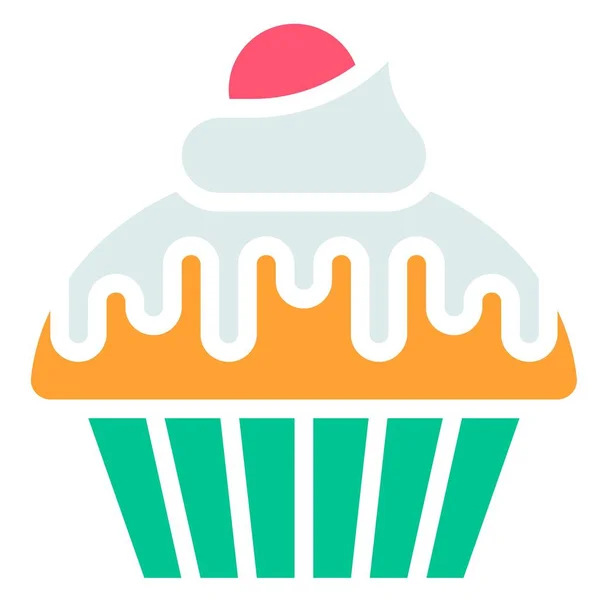 Cupcake Muffin Vector Ilustración Horno Buen Icono Estilo Plano — Vector de stock