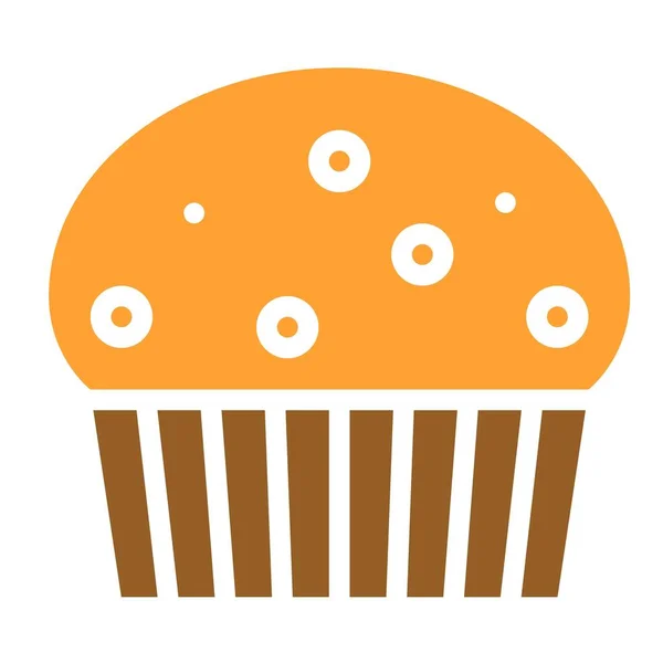 Cupcake Oder Muffin Vektor Illustration Gebackene Gute Flache Stil Symbol — Stockvektor