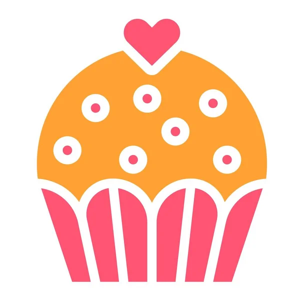 Cupcake Oder Muffin Vektor Illustration Gebackene Gute Flache Stil Symbol — Stockvektor