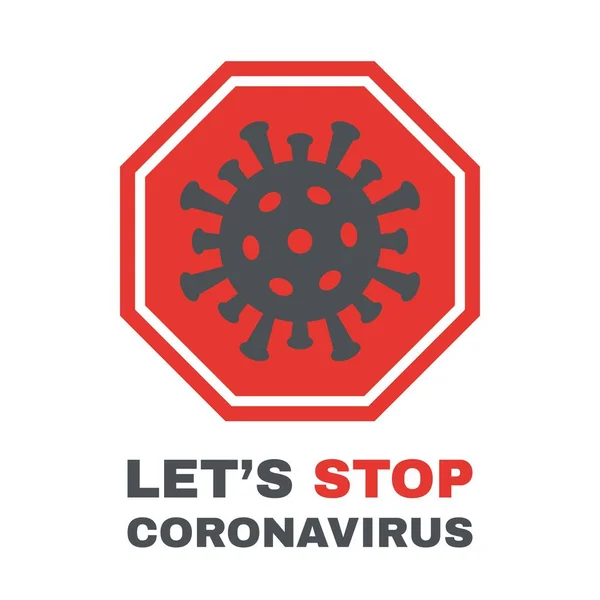 Coronavirus Metin Ile Imzalayın Coronavirus Vektör Ilüstrasyonunu Durduralım — Stok Vektör