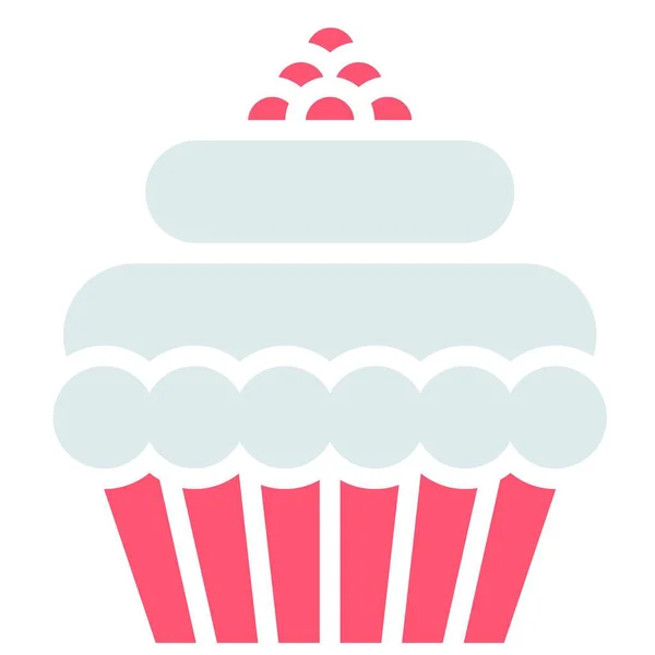 Illustrazione Vettoriale Cupcake Muffin Icona Buon Stile Piatto Forno — Vettoriale Stock