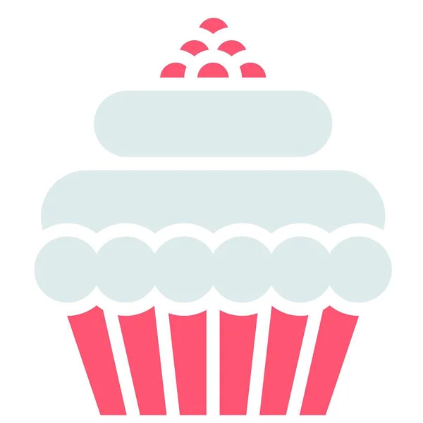 Cupcake Oder Muffin Vektor Illustration Gebackene Gute Flache Stil Symbol — Stockvektor