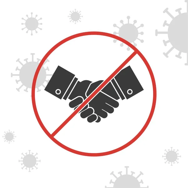 Stop Znak Uścisk Dłoni Aby Uniknąć Koronawirusu Wektor Ilustracji — Wektor stockowy
