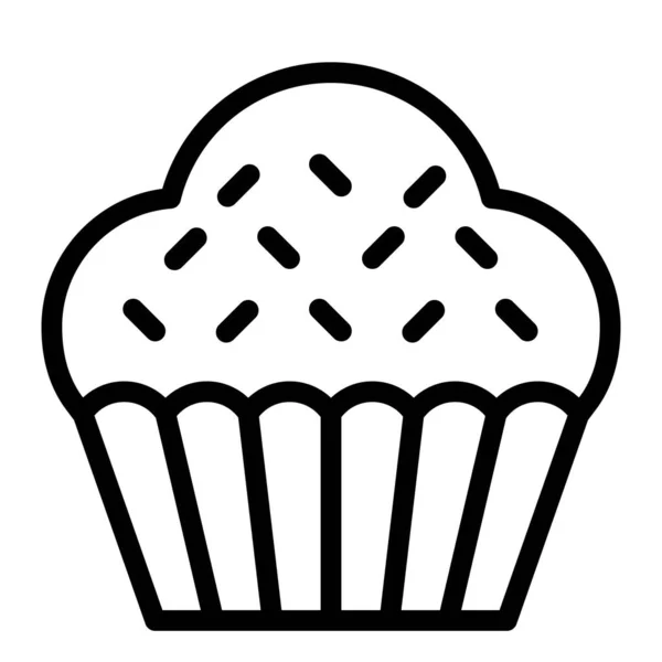 Illustrazione Vettoriale Cupcake Muffin Icona Stile Buona Linea Forno — Vettoriale Stock
