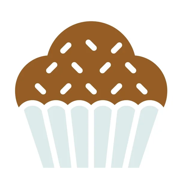 Cupcake Muffin Vector Illustratie Gebakken Goede Platte Stijl Icoon — Stockvector