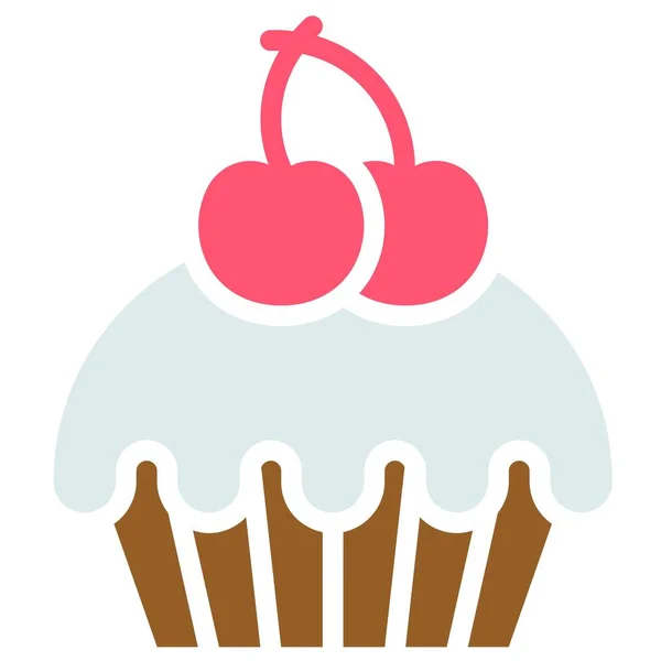 Cupcake Oder Muffin Vektor Illustration Gebackene Gute Flache Stil Symbol — Stockvektor