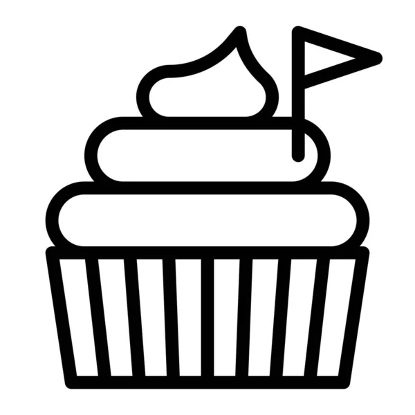 Cupcake Muffin Vetor Ilustração Cozido Ícone Bom Estilo Linha —  Vetores de Stock