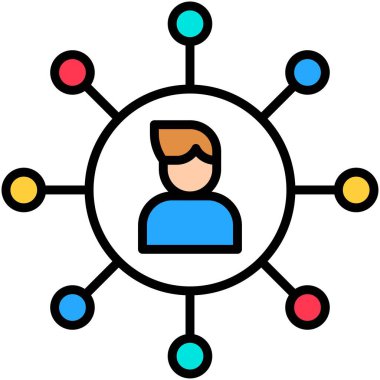 Sosyal ağ vektör illüstrasyonlu insan avatarı