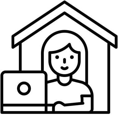 Evde dizüstü bilgisayarın önünde çalışmak, ev ile ilgili çalışmak