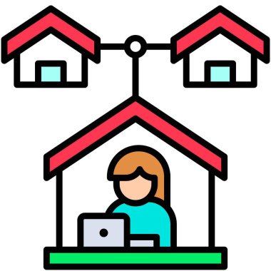 Ağ bağlantısı vektör çizimi ile evden çalış