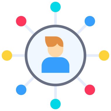 Sosyal ağ vektör illüstrasyonlu insan avatarı