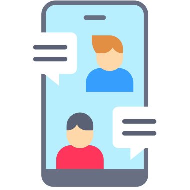 Mobil sohbet, ev bağlantılı vektör illüstrasyonundan çalışma