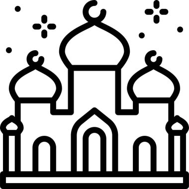 Cami ya da mescit simgesi, ramazan festivali bağlantılı vektör illüstrasyonu