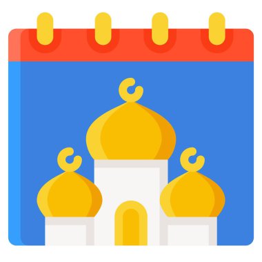 İsalamik takvim simgesi, ramazan festivali bağlantılı vektör illüstrasyonu