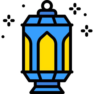 Lamba, fener ikonu, ramazan festivali bağlantılı vektör illüstrasyonu