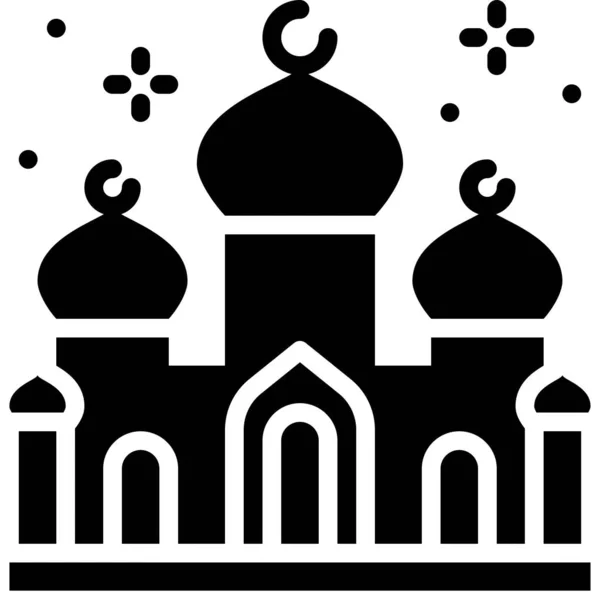 Mosque Masjid Icon Ramadan Festival Related Vector Illustration — Stock Vector