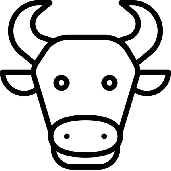 牛の顔のアイコン ラマダーン祭関連のベクトルイラスト — ストックベクタ
