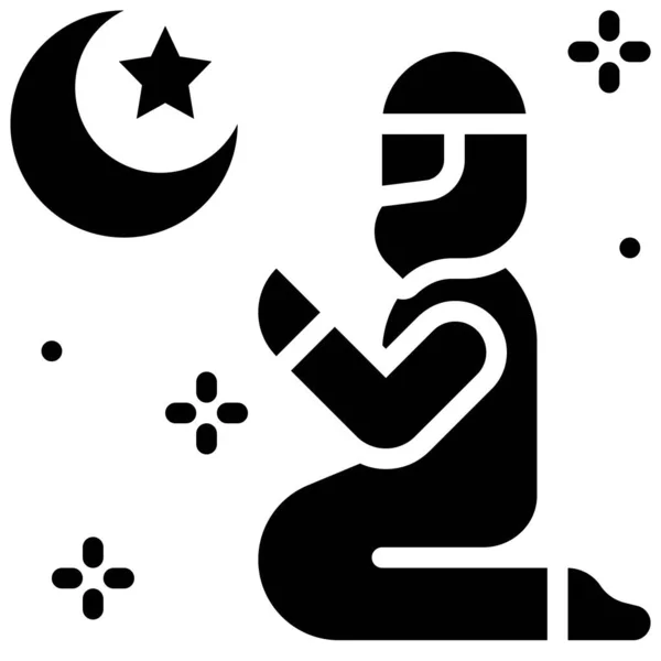 Icône Prière Islamique Illustration Vectorielle Liée Festival Ramadan — Image vectorielle