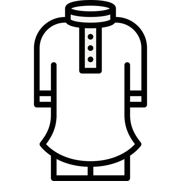 Thawb Vagy Thobe Ikon Ramadán Fesztivál Kapcsolódó Vektor Illusztráció — Stock Vector