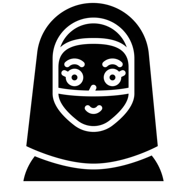 Muslim Woman Icon Ramadan Festival Related Vector Illustration — Stock Vector