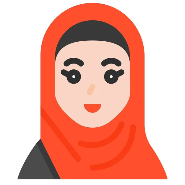 Icono Mujer Musulmana Festival Ramadán Relacionados Con Ilustración Vector — Vector de stock