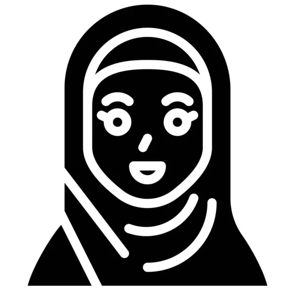 Muslim Woman Icon Ramadan Festival Related Vector Illustration — Stock Vector