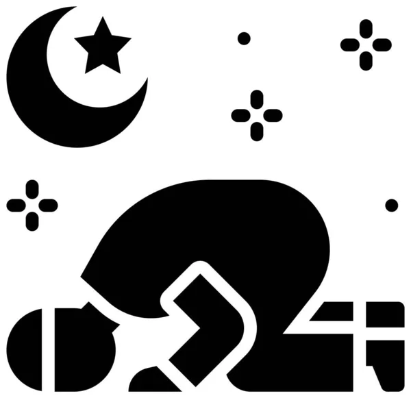 イスラムの祈りのアイコン ラマダーン祭関連のベクトルイラスト — ストックベクタ