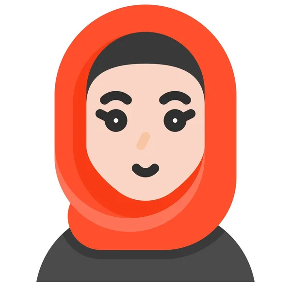 Muslim Woman Icon Ramadan Festival Related Vector Illustration — Stock Vector