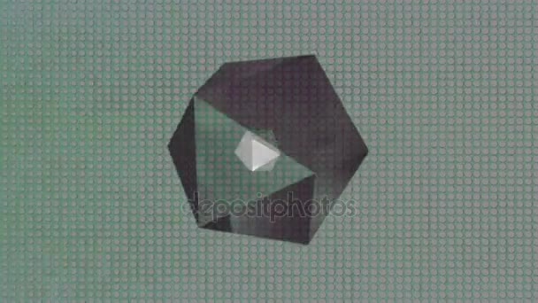 抽象的な背景を回転させる幾何学的図形 コンピューター生成 グリッチの背景に不規則な色とりどりの幾何学的図形の回転 複数のアニメーション — ストック動画